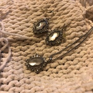 Kendra Scott Silver Wedding Earrings & Necklace